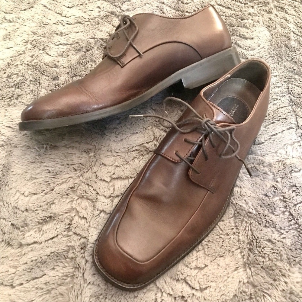 HP🎊 BANANA REPUBLIC Leather Laced Moc Toe Oxford